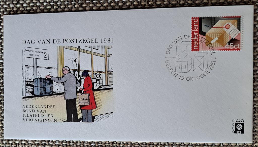 Envelop – DAG van de POSTZEGEL 1981, Postzegels en Munten, Brieven en Enveloppen | Nederland, Ophalen of Verzenden, Envelop