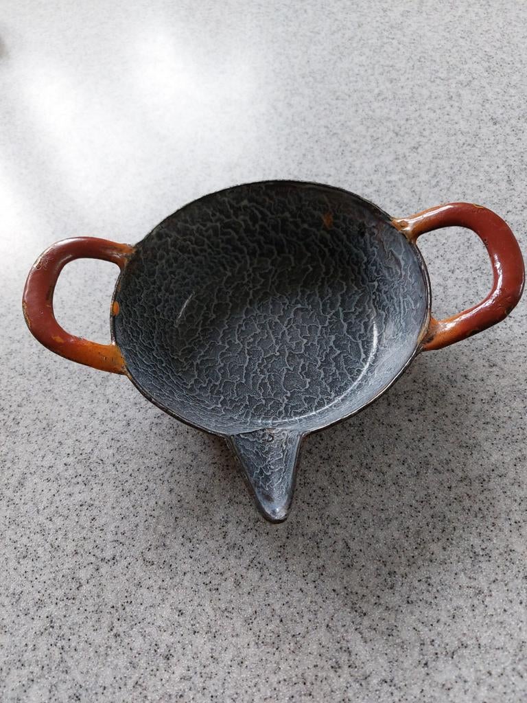 Vintage geëmailleerd schaaltje 14 cm, Antiek en Kunst, Curiosa en Brocante, Ophalen of Verzenden