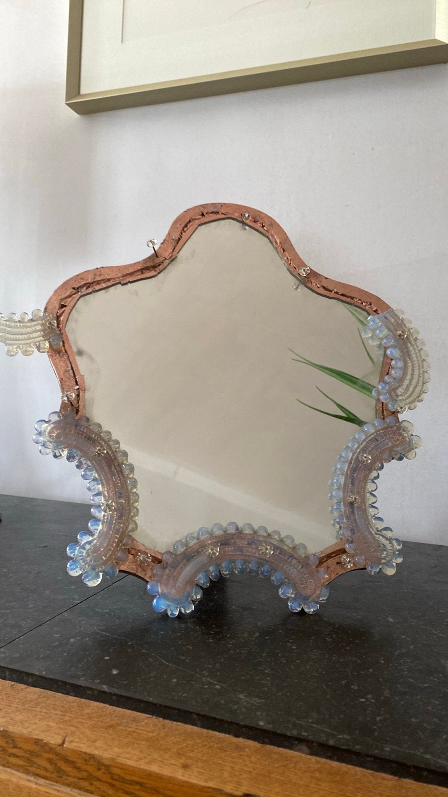 Venetiaanse spiegel voor onderdelen of restauratie, Antiek en Kunst, Antiek | Spiegels, Ophalen, Overige vormen, Minder dan 50 cm