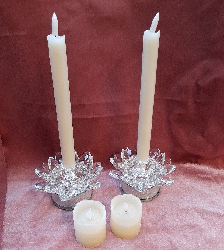 Mooie kristallen kandelaars 19.95 p.s, Ophalen of Verzenden