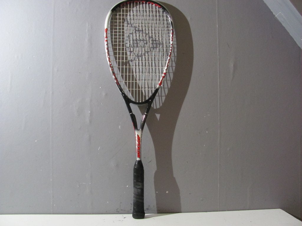 Squashracket van Dunlop the max ti-4 met goede bespanning, Sport en Fitness, Squash, Ophalen of Verzenden, Zo goed als nieuw, Racket