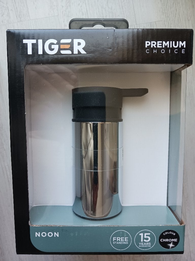 Tiger Noon Zeepdispenser Vrijstaand RVS Chroom (135 ml.), Ophalen of Verzenden, Nieuw, Chroom