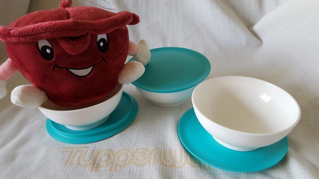 Tup. adv. 22: Allegra kommetje 275 ml turquoise (3), Ophalen of Verzenden, Gebruikt, Overige typen