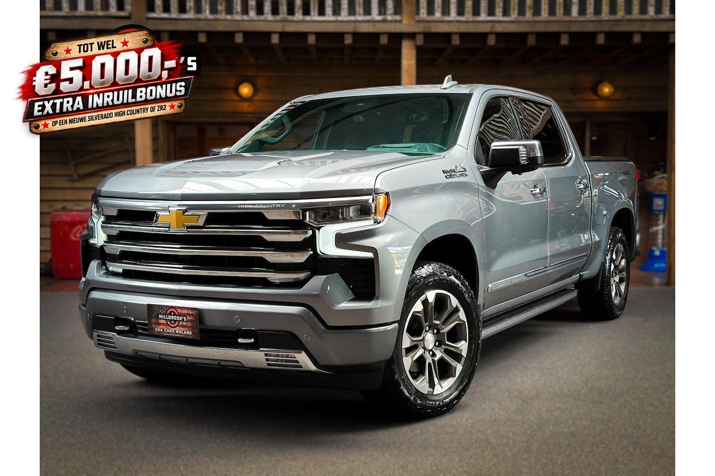 Chevrolet Silverado high country 6.2 V8 Demo Opruiming BPM V, Auto's, 8 cilinders, 4 stoelen, Leder, Nieuw