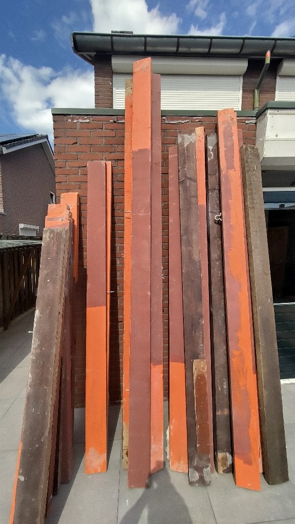 Vloerbalken, Doe-het-zelf en Verbouw, Hout en Planken, Gebruikt, 250 tot 300 cm, 50 mm of meer, Overige houtsoorten