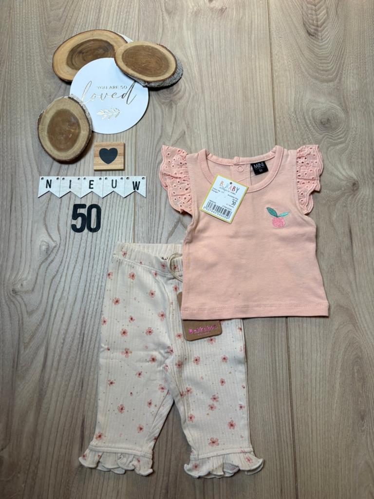 Baby meisje setje bakkaboe broekje, shirtje Wibra maat 50, Ophalen of Verzenden, Nieuw, Meisje, Setje