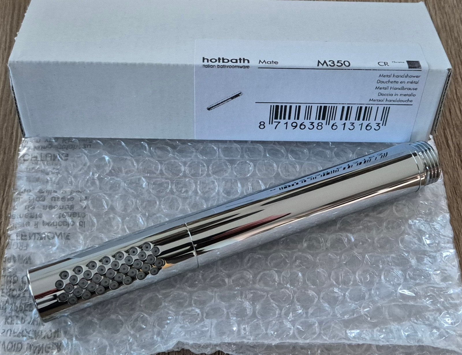 Hotbath M350CR Staafhanddouche Chroom (Volledig Messing), Ophalen of Verzenden, Nieuw, Chroom, Kraan