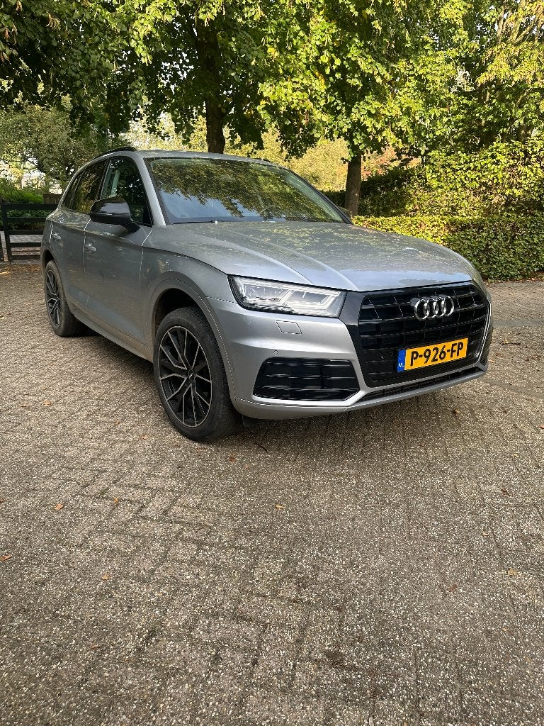 Audi Q5 2018 Grijs 2.0 TFSI quattro 252pk, Auto's, Automatische klimaatregeling, Zwart, Leder, Bedrijf