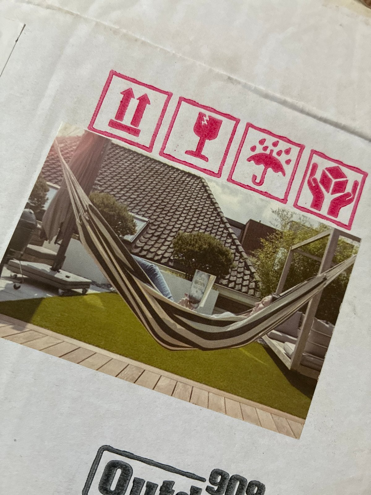 Hangmat zwart-wit gestreept, z.g.a.n. (doos geopend), Ophalen of Verzenden, Zo goed als nieuw, Eenpersoons, Binnen