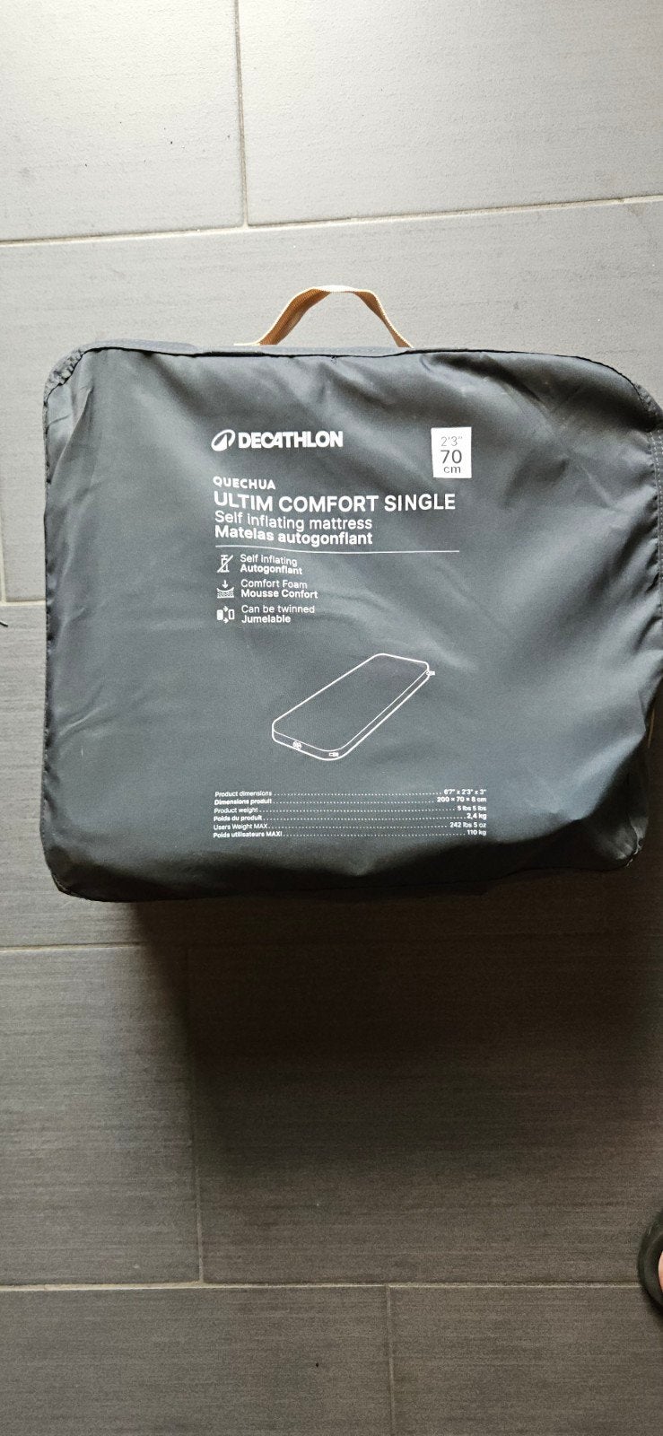 Quechua Ultim Comfort Single zelfopblaasbaar matras, Caravans en Kamperen, Ophalen of Verzenden, Ingebouwde pomp, Zo goed als nieuw