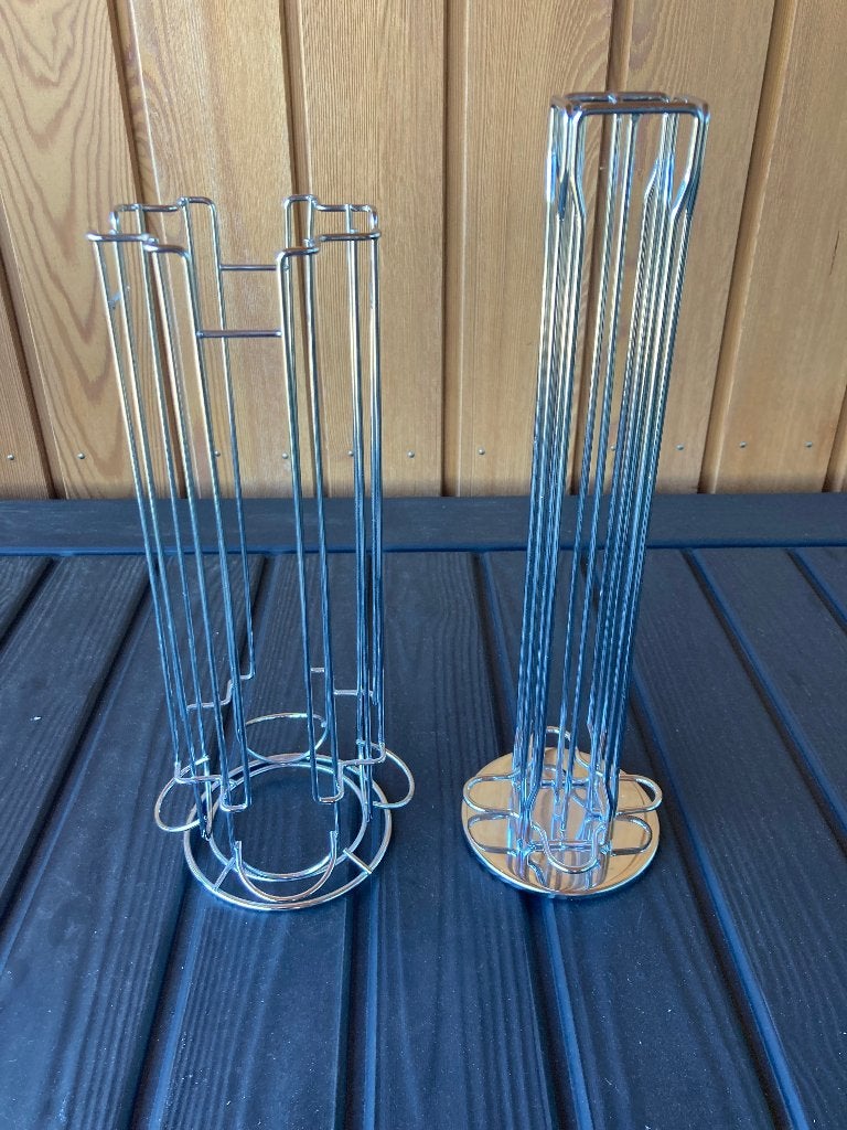 2x zilverkleurige koffie capsule houders Nespresso, Ophalen of Verzenden, Zo goed als nieuw