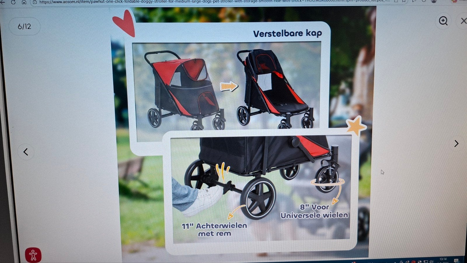 Nieuwe Hondenwandelwagen type Pawhut, Dieren en Toebehoren, Overige merken, Ophalen, Nieuw, Hondenbuggy