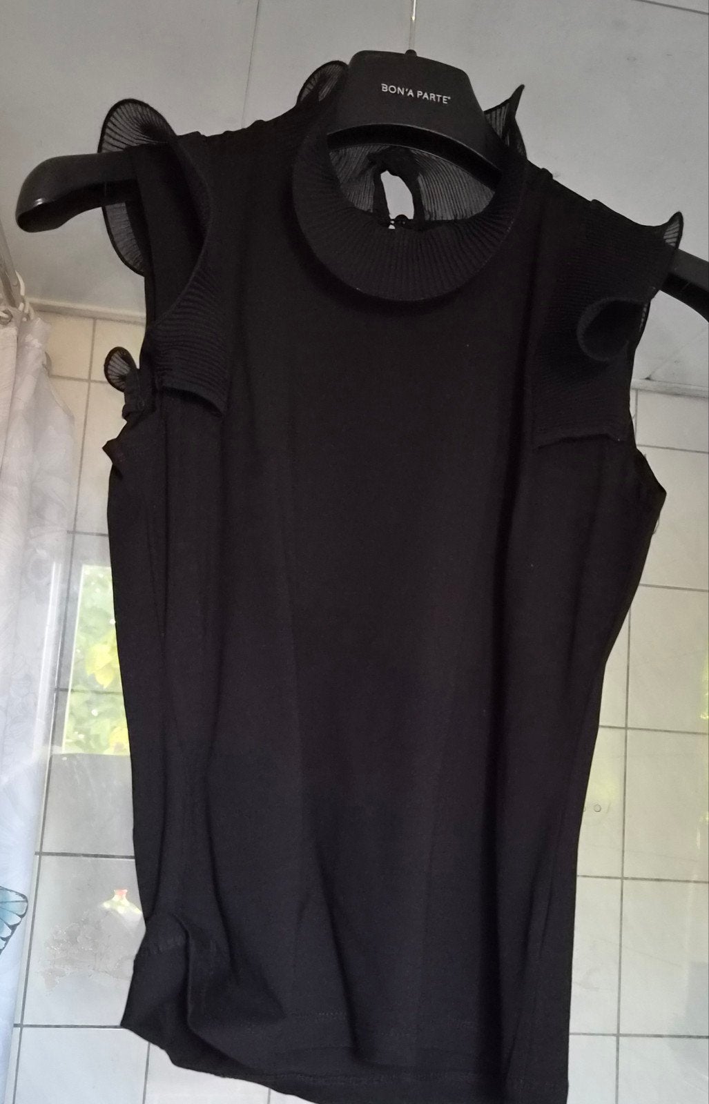 shirt juffrouw jansen, Ophalen of Verzenden, Zo goed als nieuw, Zwart, Korte mouw