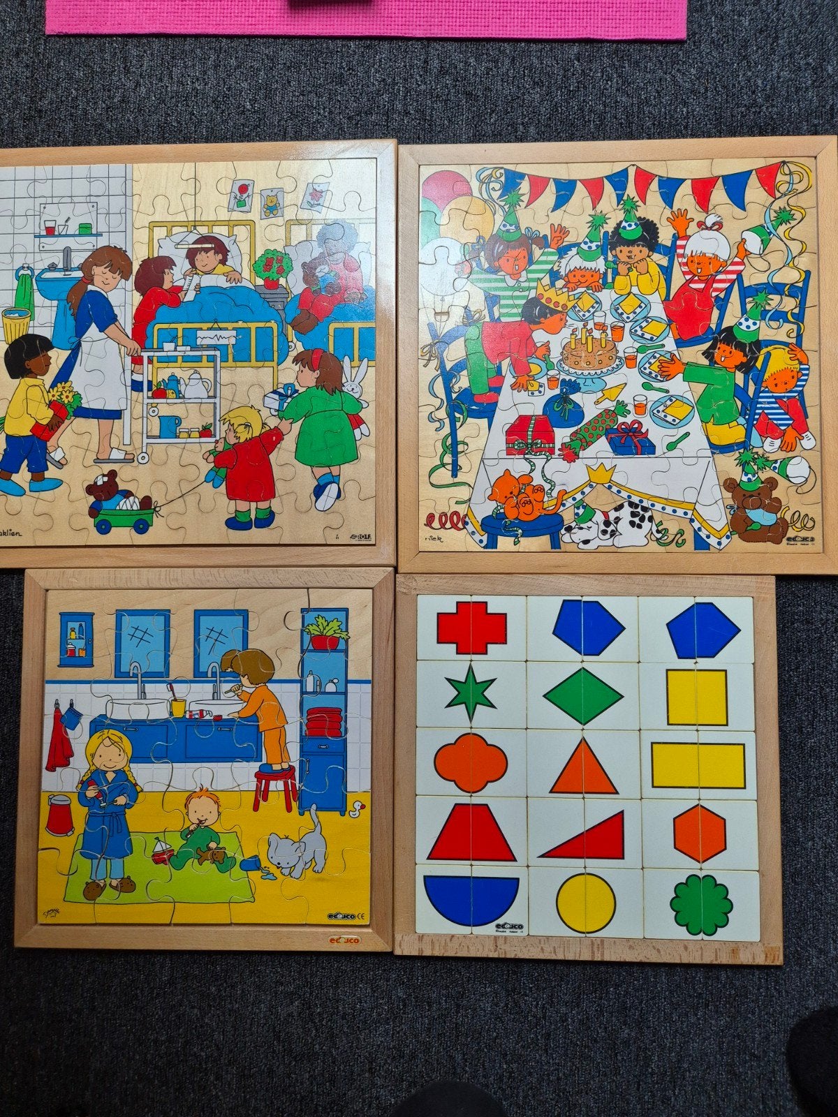 Houten puzzels van Rolf en Educo, Kinderen en Baby's, Speelgoed | Kinderpuzzels, Ophalen of Verzenden, Minder dan 10 stukjes, Gebruikt