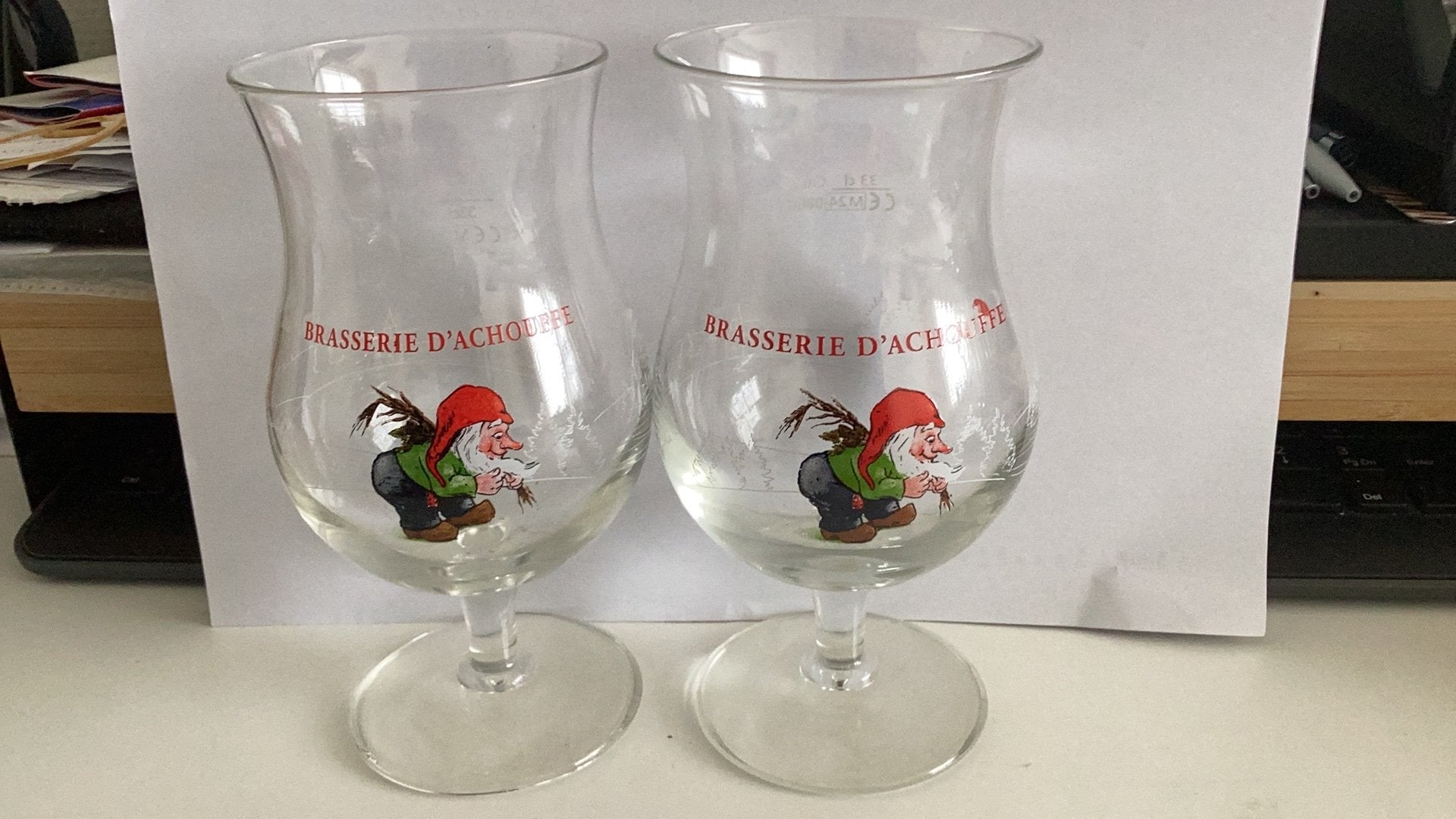 Brasserie d’Achouffe Bierglazen, Ophalen of Verzenden, Zo goed als nieuw, Glas of Glazen, Duvel
