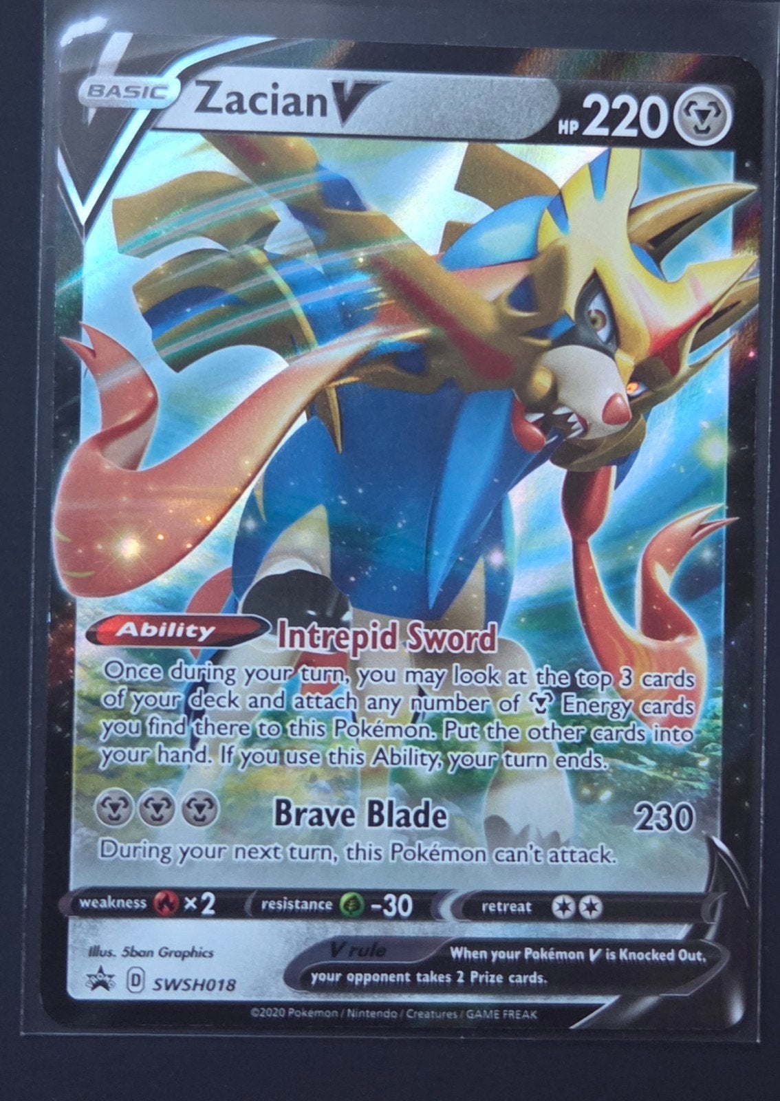 Zacian V SWSH018, Ophalen of Verzenden, Zo goed als nieuw, Losse kaart