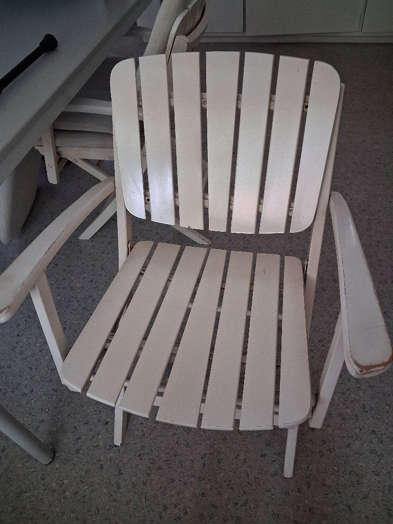 4 Witte Houten Stoelen, Ophalen, Gebruikt, Twee, Wit