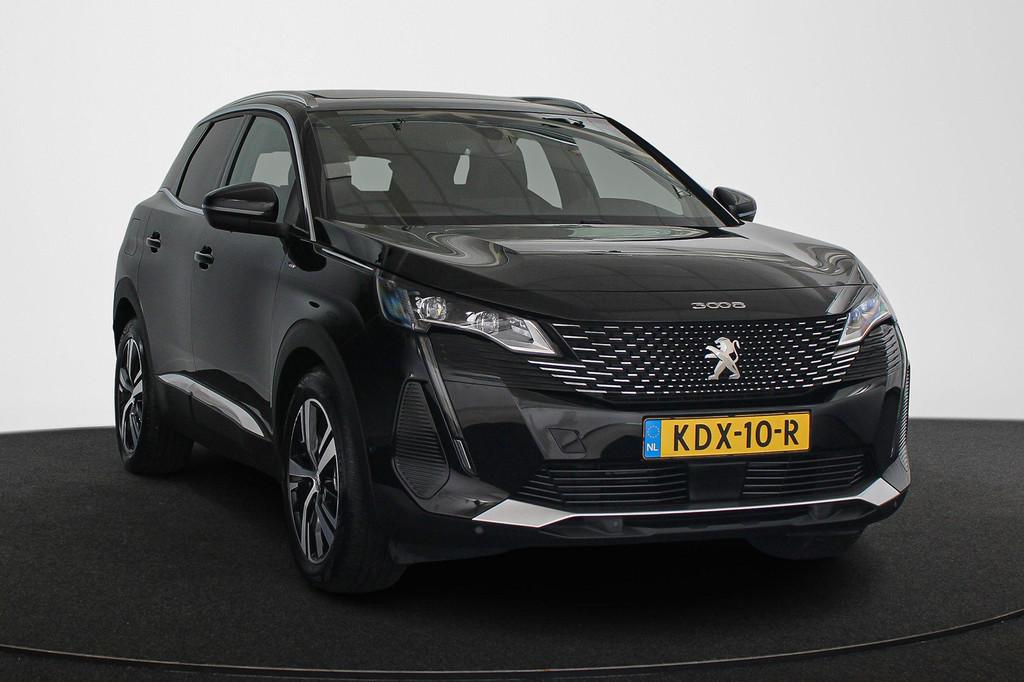 Peugeot 3008 1.6 HYbrid 225 GT Panoramadak Camera Navigatie, Auto's, Peugeot, Lichtsensor, Euro 6, Leder en Stof, Zwart
