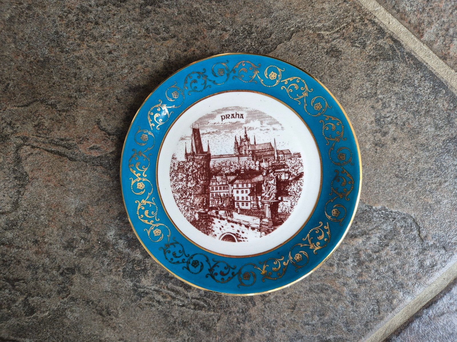 Decoratief bord Praag - Diameter 19 cm, Ophalen of Verzenden