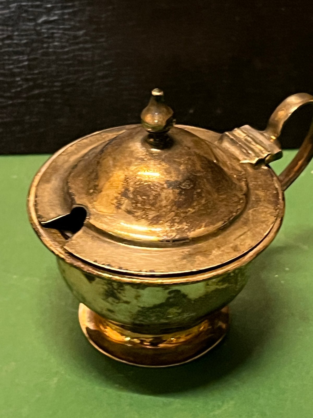 Antiek Zilveren 925 Mosterdpotje met Kobaltblauw Glas, Antiek en Kunst, Ophalen of Verzenden, Zilver