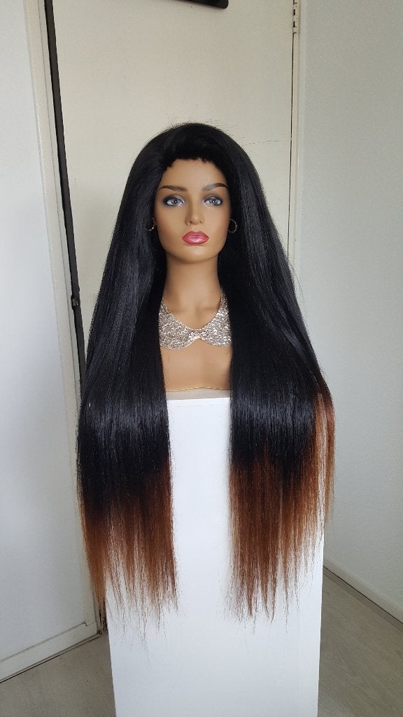 Haarstuk/Pruik - Stijl - Echt Peruaans haar - Zwart Blond, Sieraden, Tassen en Uiterlijk, Ophalen of Verzenden, Nieuw, Pruik of Haarverlenging