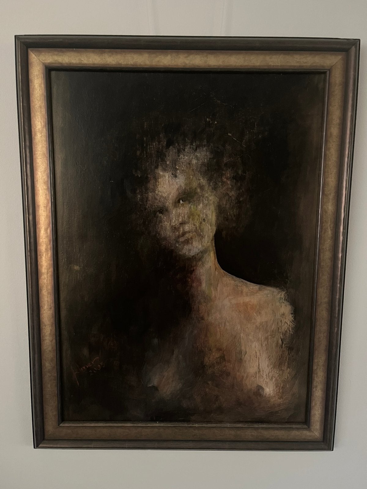 Schilderij acryl op paneel met lijst, Ophalen, Portret of Personen, Paneel, Acrylverf