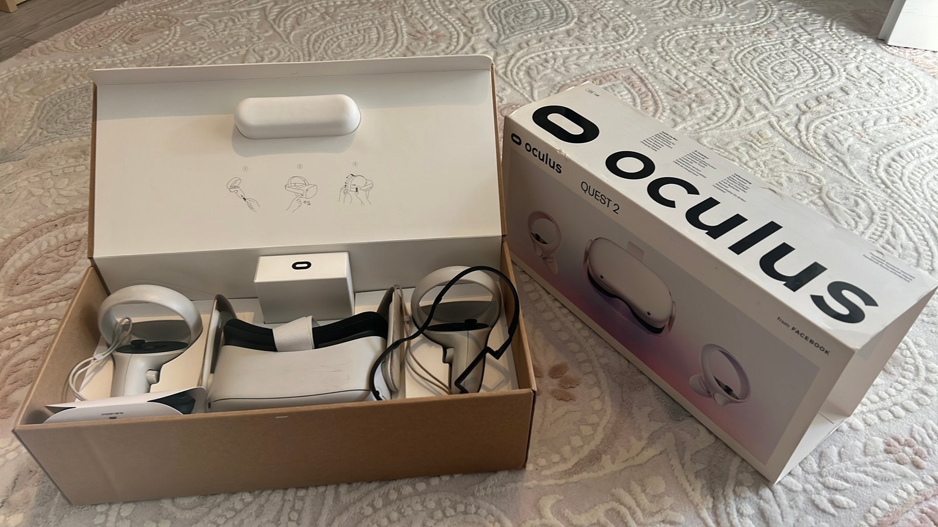 Vr oculus quest 2 128 gb, Ophalen of Verzenden, Zo goed als nieuw, VR-bril, Overige platformen