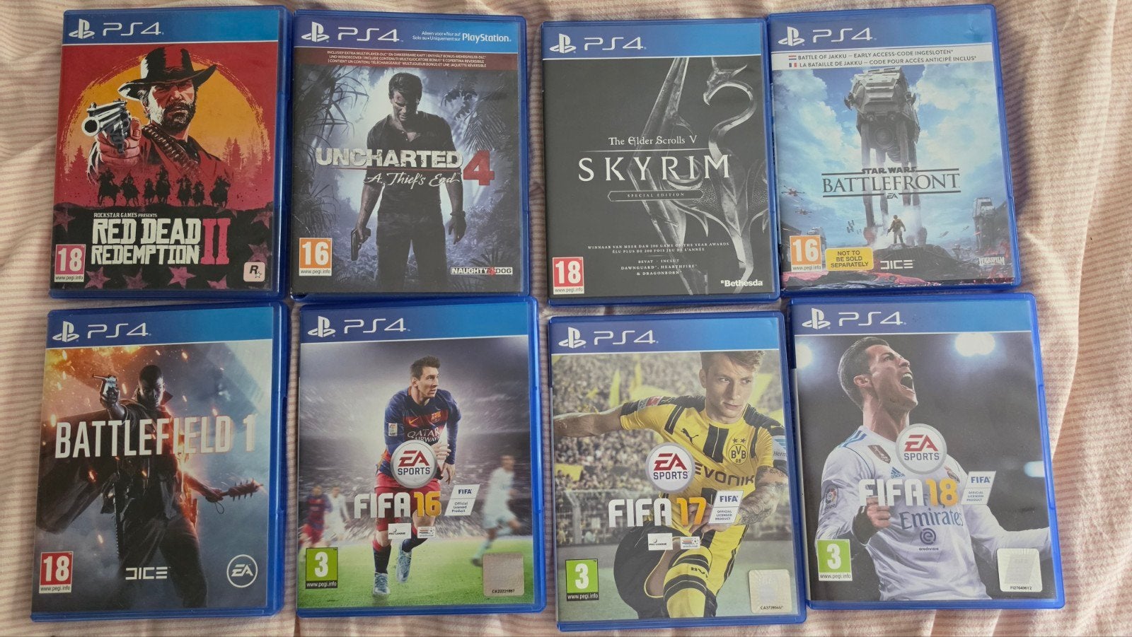 PS4 : Red Dead Redemption 2, Battlefield 1, FIFA's & mee, Spelcomputers en Games, Gebruikt, Vanaf 18 jaar, Overige genres, Ophalen of Verzenden