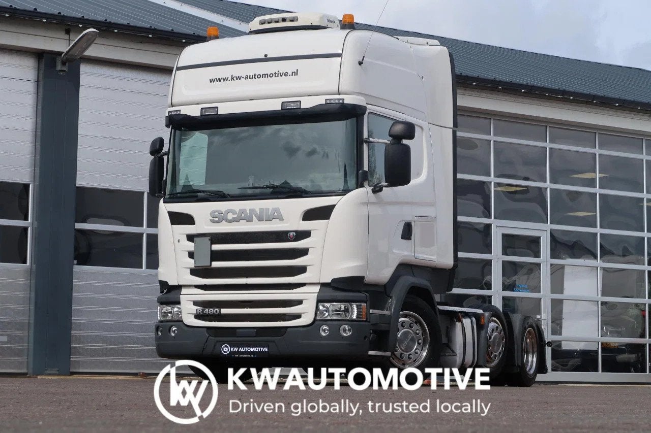 Scania R490 6X2/ FULL AIR/ RETARDER/ AIR COOLER/ MEGA, Automaat, Euro 6, Wit, Bedrijf