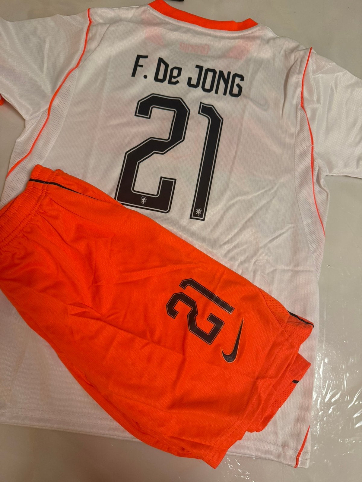 Nederlands Elftal Uitshirt Set 2026/2028 F. de Jong #21, Ophalen of Verzenden, Zo goed als nieuw, Overige maten, Oranje