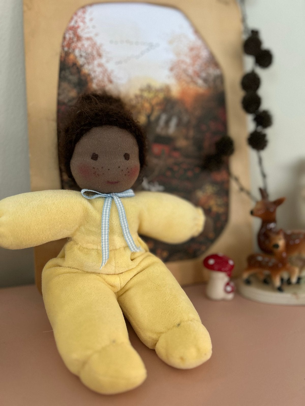 Zonnekindpop peuter knuffelpop handgemaakt, Ophalen of Verzenden, Nieuw, Babypop