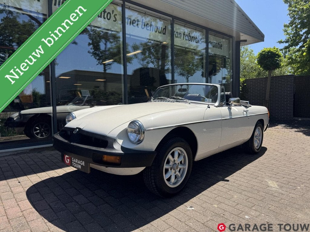 MG B 1.8 Roadster, Auto's, Oldtimers, Bedrijf, Te koop, Open dak, MG, Benzine, Cabriolet, Handgeschakeld, Geïmporteerd, Wit, Achterwielaandrijving