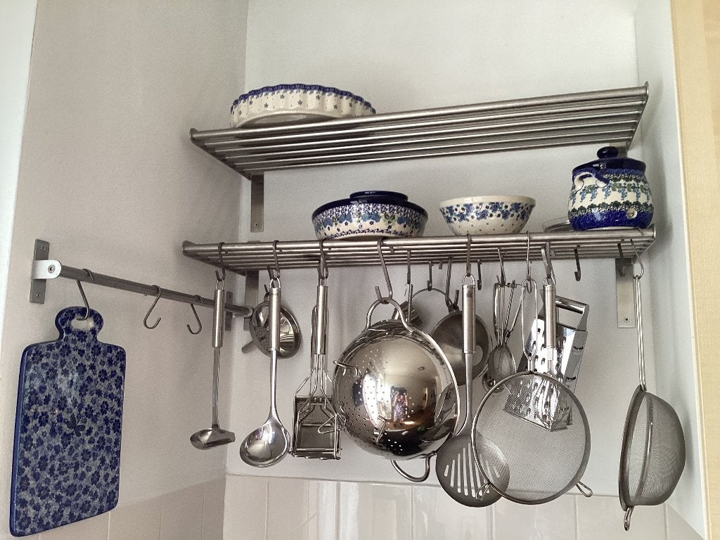 IKEA wandrek (2x) + stang en haken, Ophalen, Gebruikt, IKEA, Grijs