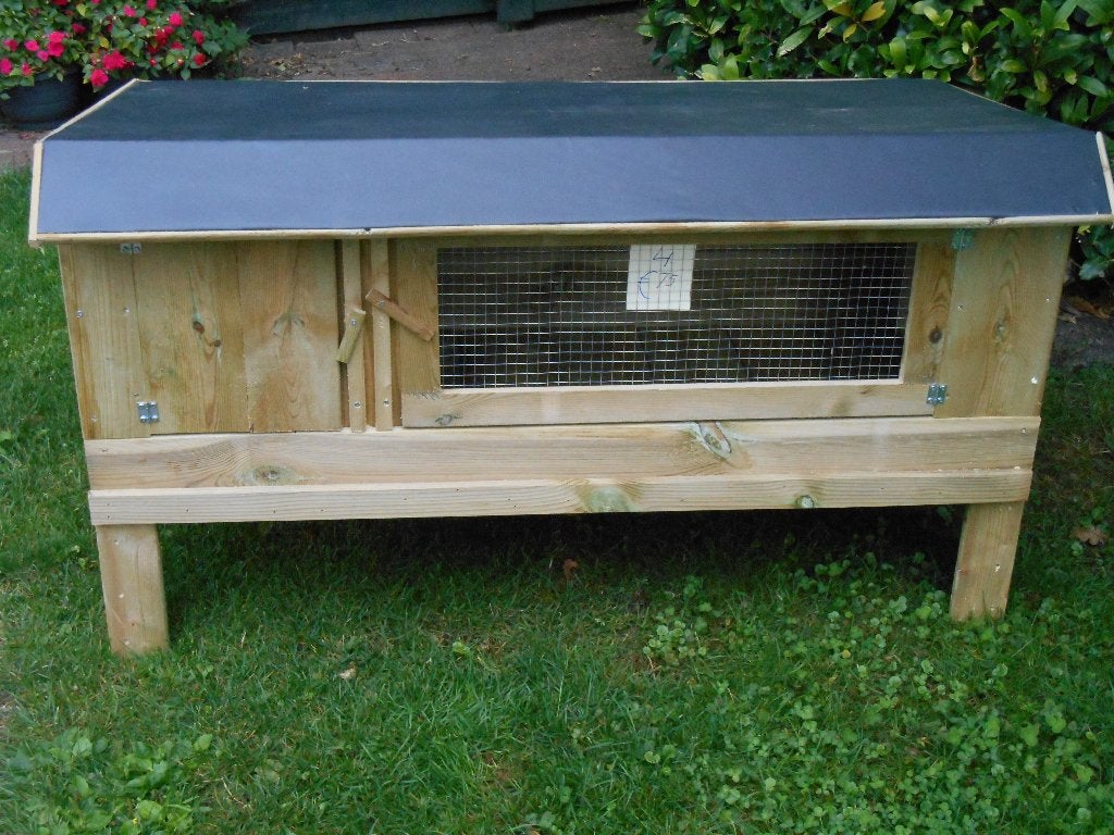 nieuw konijnenhok nr. 4, met nachthok en trapje, Ophalen, 110 cm of meer, 60 tot 90 cm, Nieuw