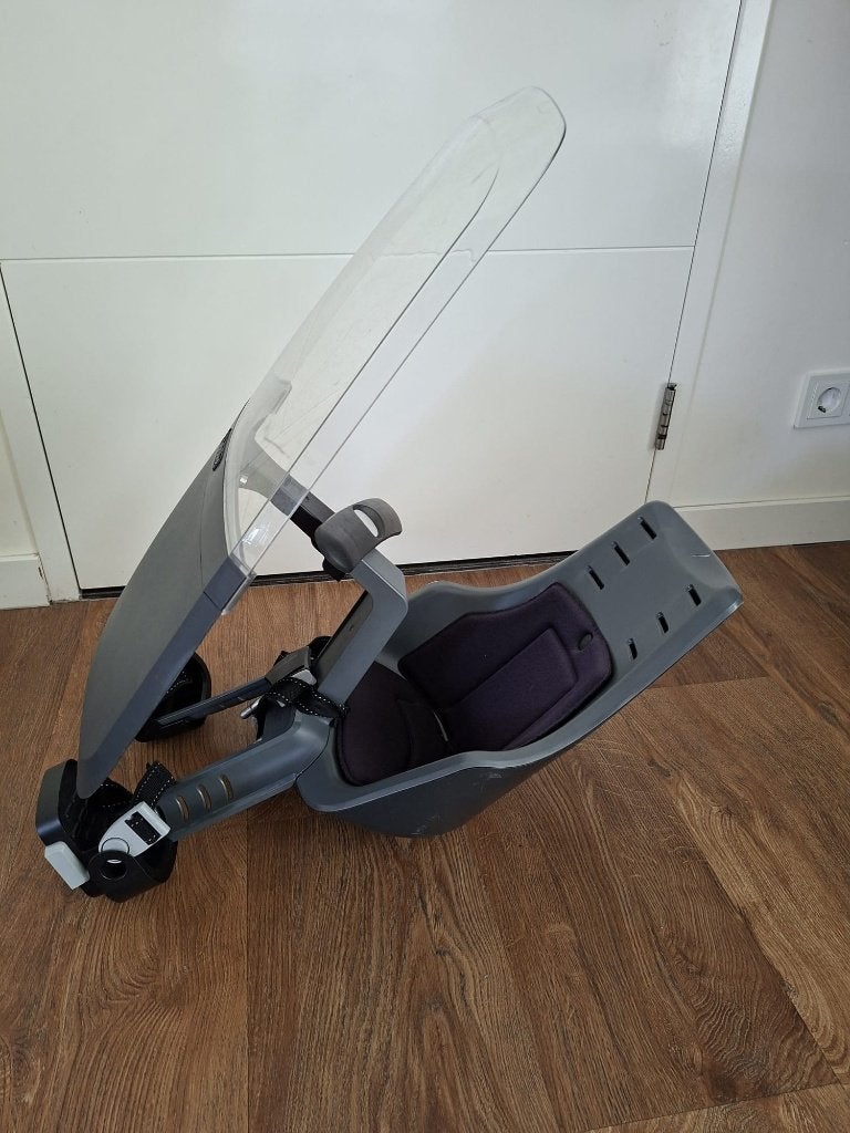 BoBike Exclusive Mini Plus Urban Grey voorzitje & windscherm, Ophalen, 0 t/m 18 kg, Voorzitje, Gebruikt