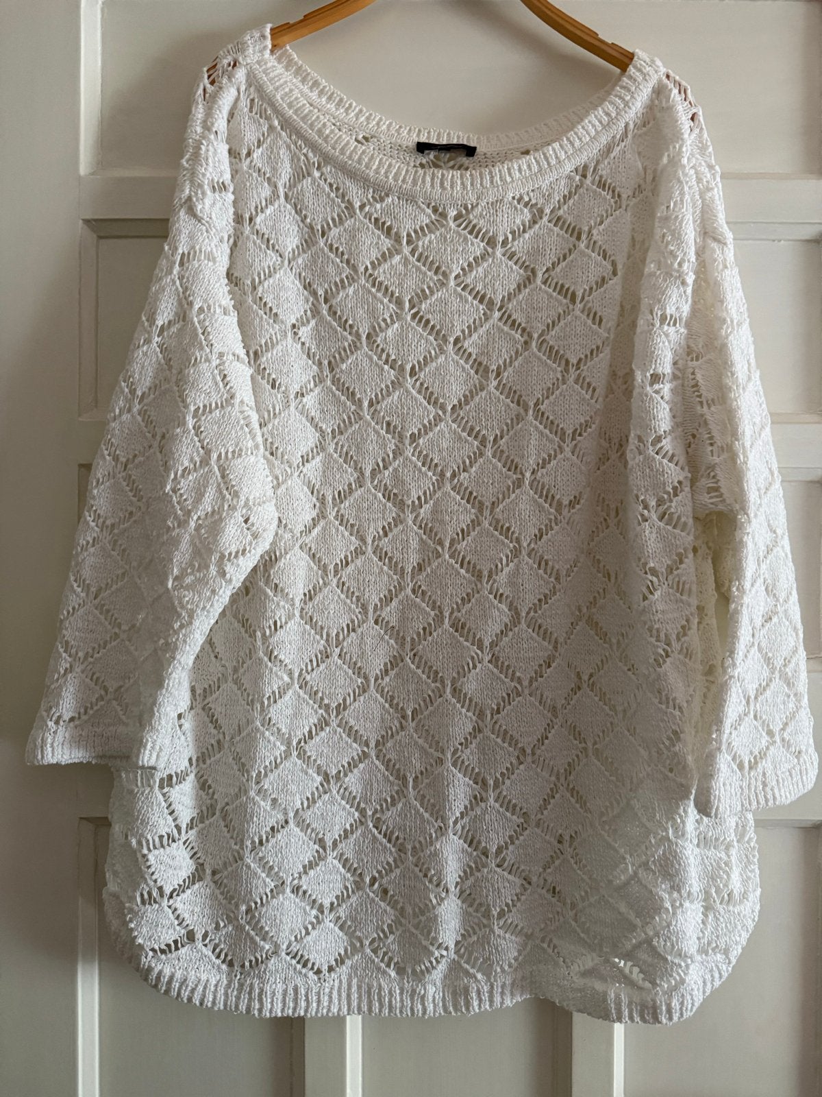 Witte gebreide trui Claudia Sträter, maat 46, Ophalen of Verzenden, Zo goed als nieuw, Maat 46/48 (XL) of groter, Wit