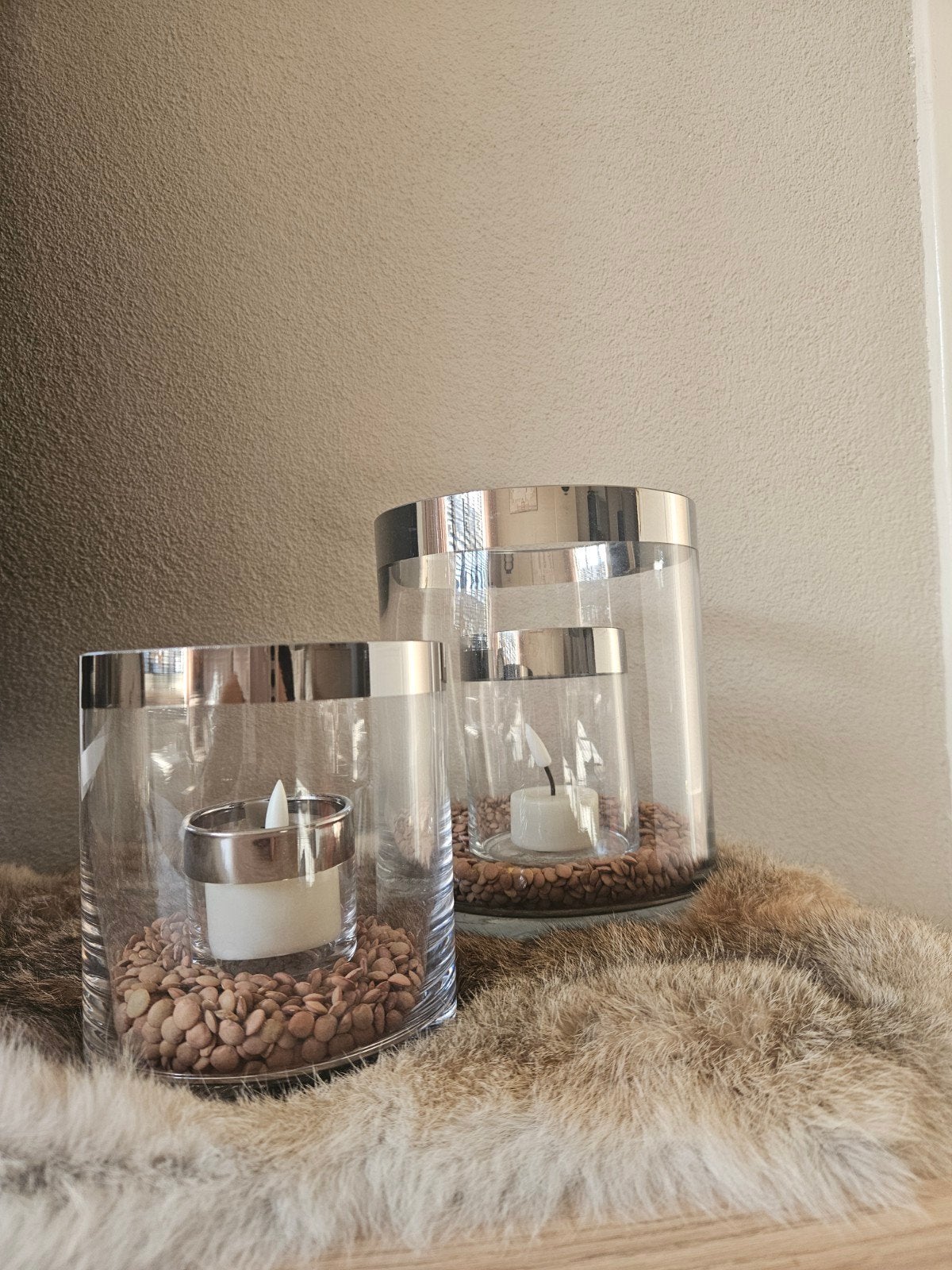 Set van 2 Riviera Maison windlichten, Ophalen, Gebruikt, Landelijk, Glas
