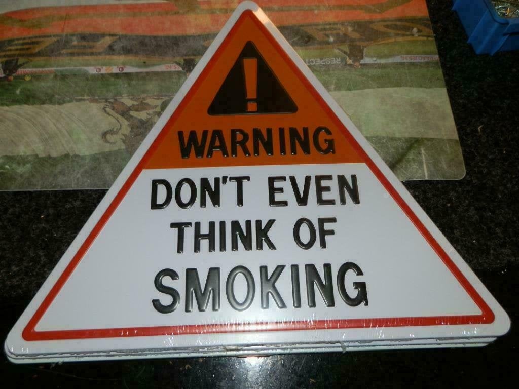 Non smoking blikken reclame bord driehoek, Ophalen of Verzenden, Nieuw, Overige typen