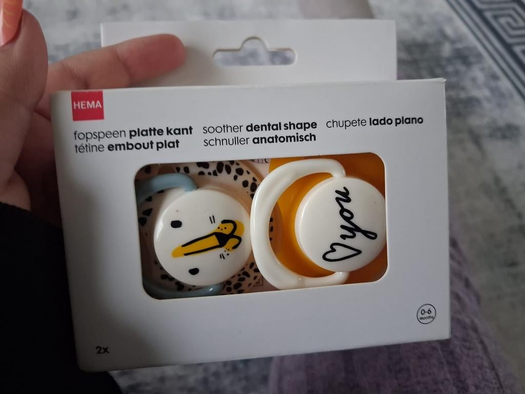 Nieuwe HEMA fopspeentjes 0-6 maanden met leuke printjes, Ophalen of Verzenden, Nieuw
