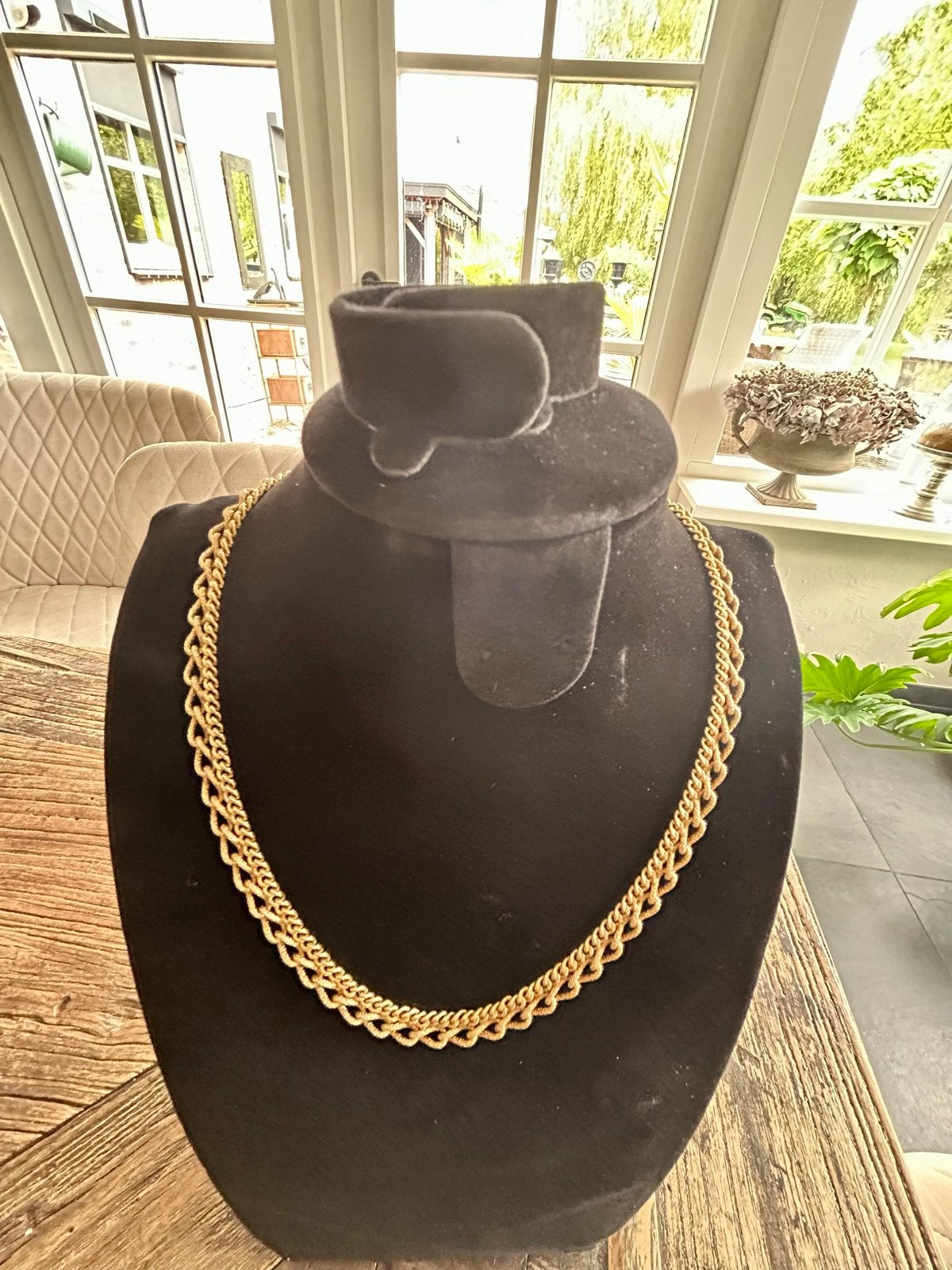 Amerikaanse Gouden Ketting Gerold - Vintage Stijl, Ophalen of Verzenden, Gebruikt, Overige materialen