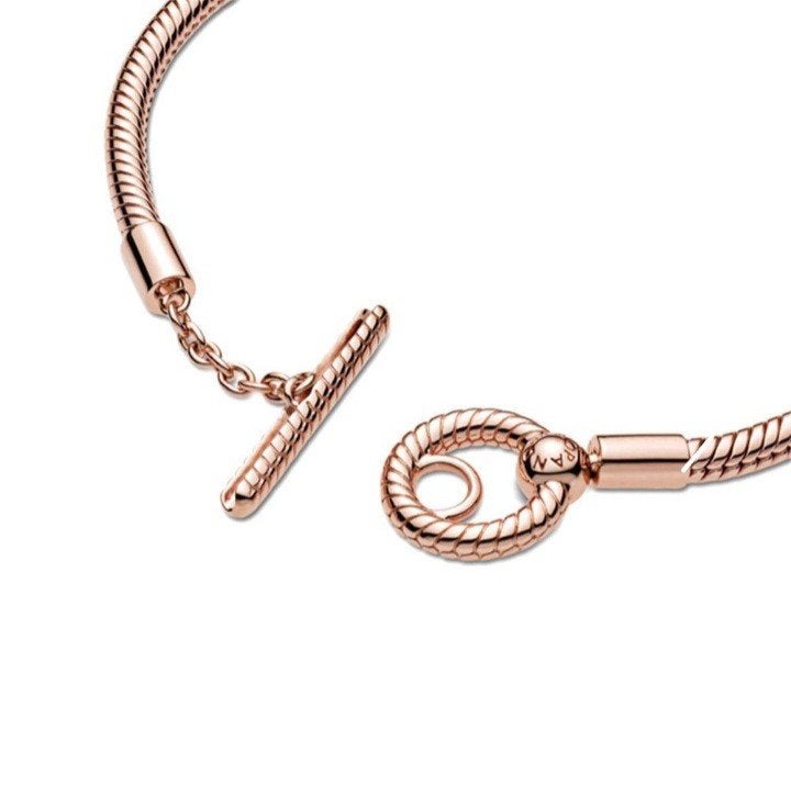 Originele Pandora rosegoud vergulde armband 17-18 cm, Sieraden, Tassen en Uiterlijk, Armbanden, Ophalen of Verzenden, Zo goed als nieuw