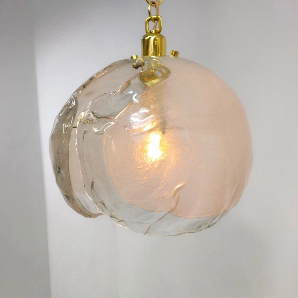 Kaiser murano brutalist hanglamp 70's design, Gebruikt, Glas, Brutalist mid century, E27 (groot)