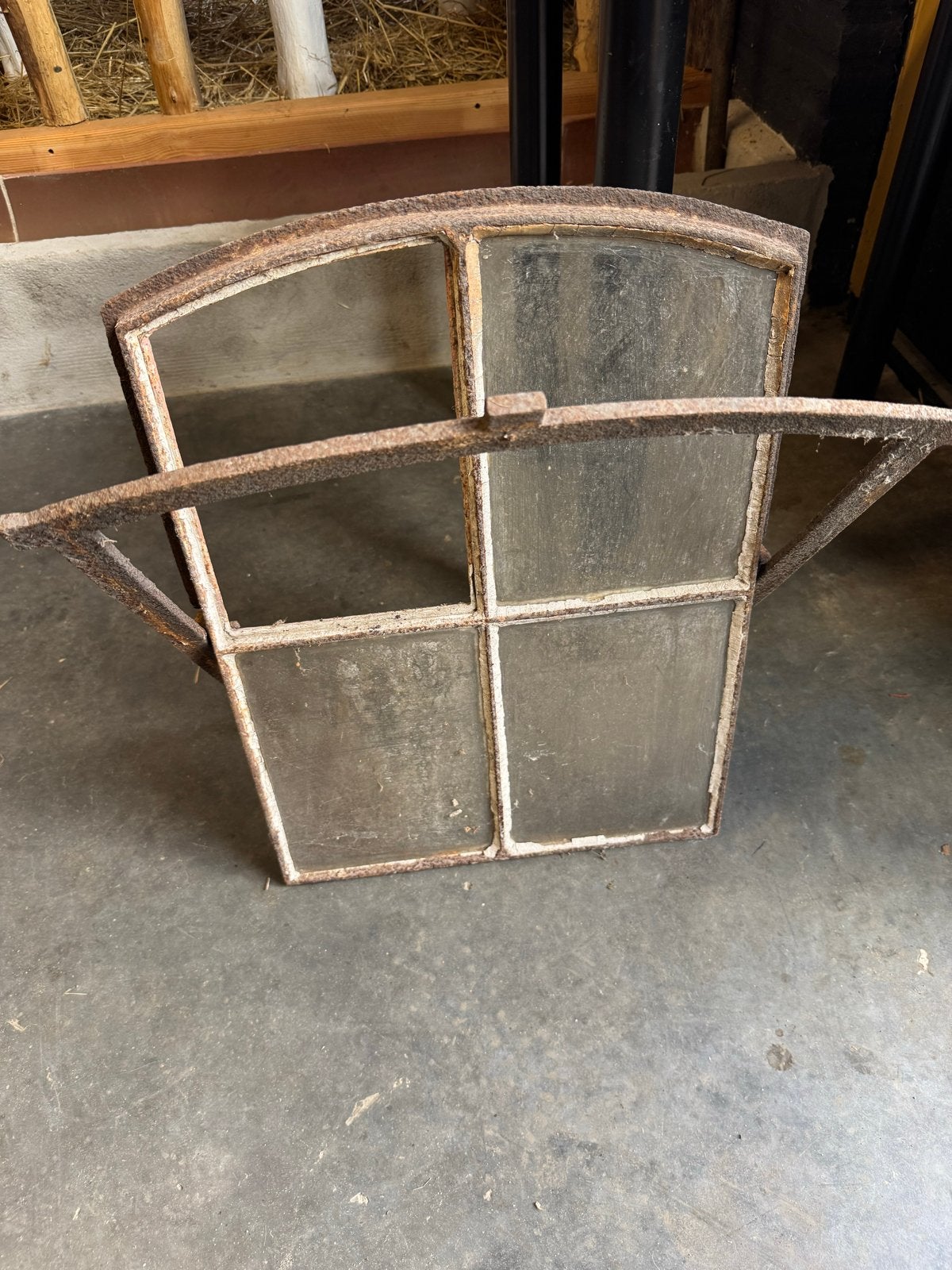Oud gietijzeren raamkozijn - decoratief, Ophalen, Gebruikt, Minder dan 80 cm, 80 tot 120 cm