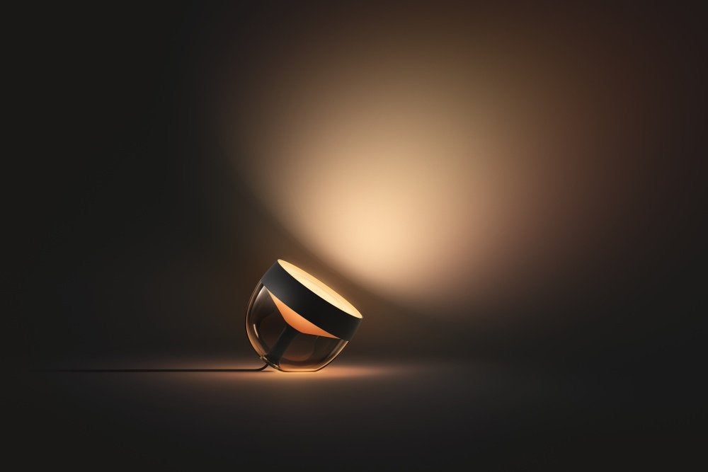 Philips hue iris white and color tafellamp zwart (2 stuks), Huis en Inrichting, Ophalen, Zo goed als nieuw, Kunststof, Minder dan 50 cm