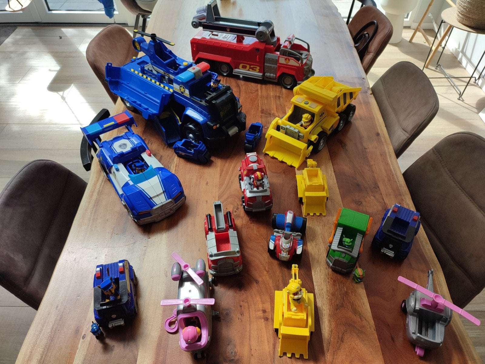 Grote collectie Paw Patrol speelgoedvoertuigen, Ophalen of Verzenden, Gebruikt
