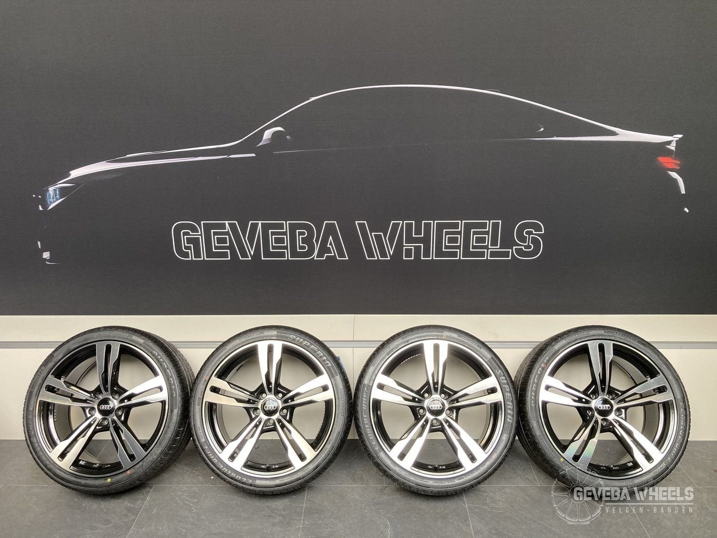 19” Audi A5 / S5 sport velgen + banden 5x112 255/35/19, 19 inch, Gebruikt, 255 mm, -