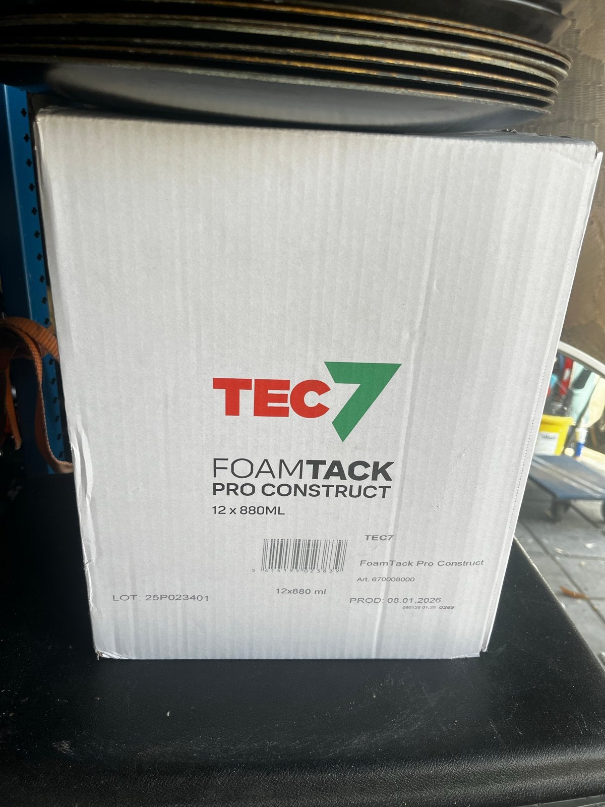 TEC7 FoamTack Pro Construct PUR Lijm - 12 flessen x 880ml, Doe-het-zelf en Verbouw, Wit, Nieuw, Ophalen of Verzenden, 10 tot 15 liter