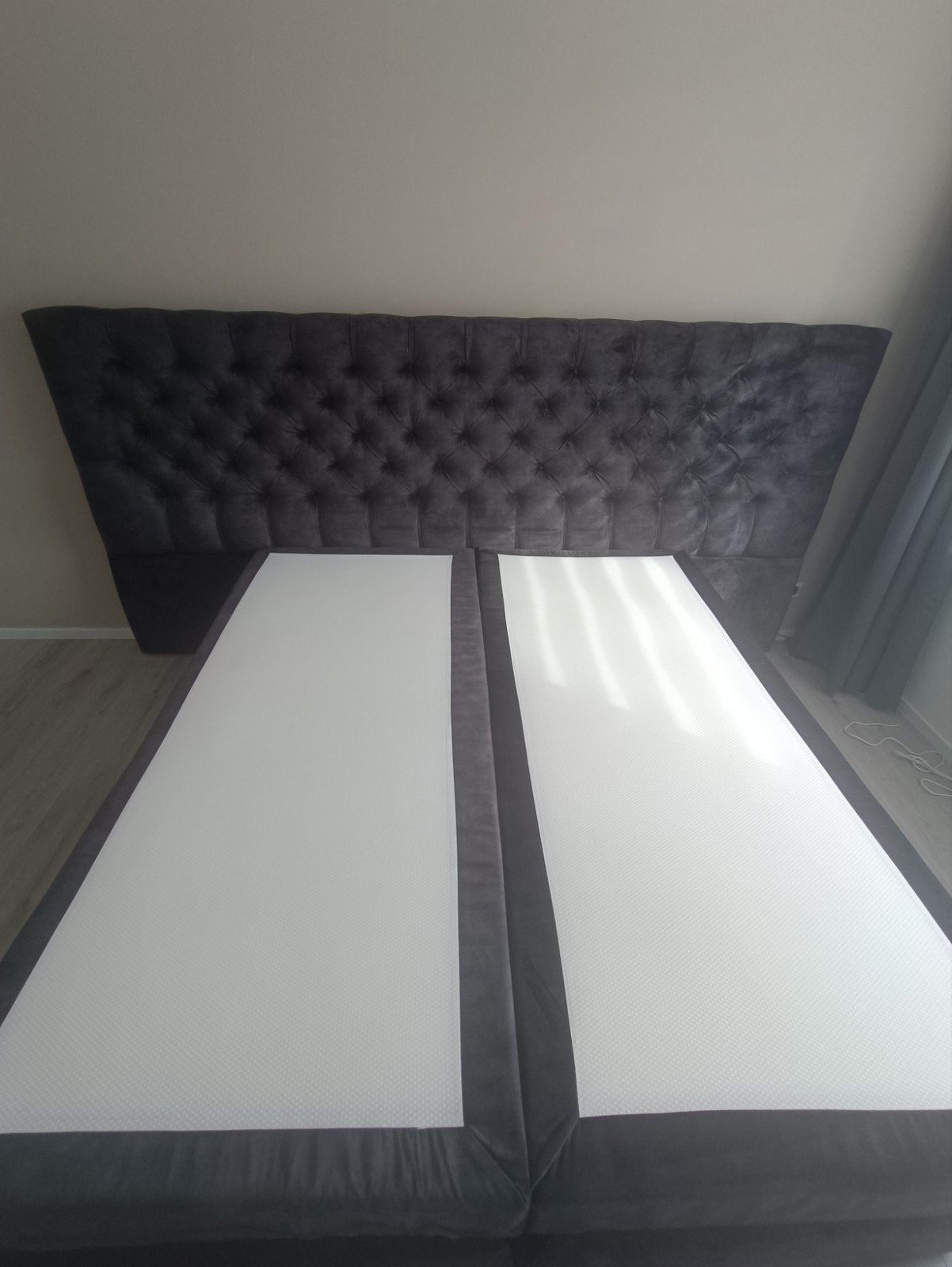 Boxspring Florence XXL trendy stof Torre (Haco) 180x200cm, Ophalen, Tweepersoons, 180 cm, 200 cm