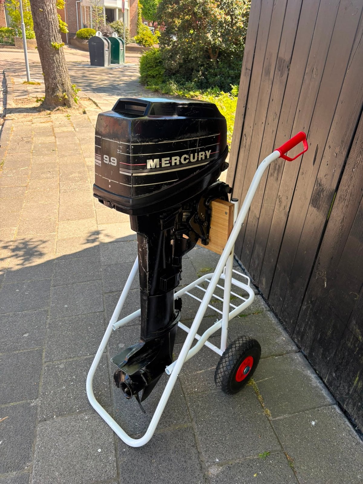 Mercury 9.9pk buitenboordmotor,   op besturing en knuppel, Ophalen, Gebruikt