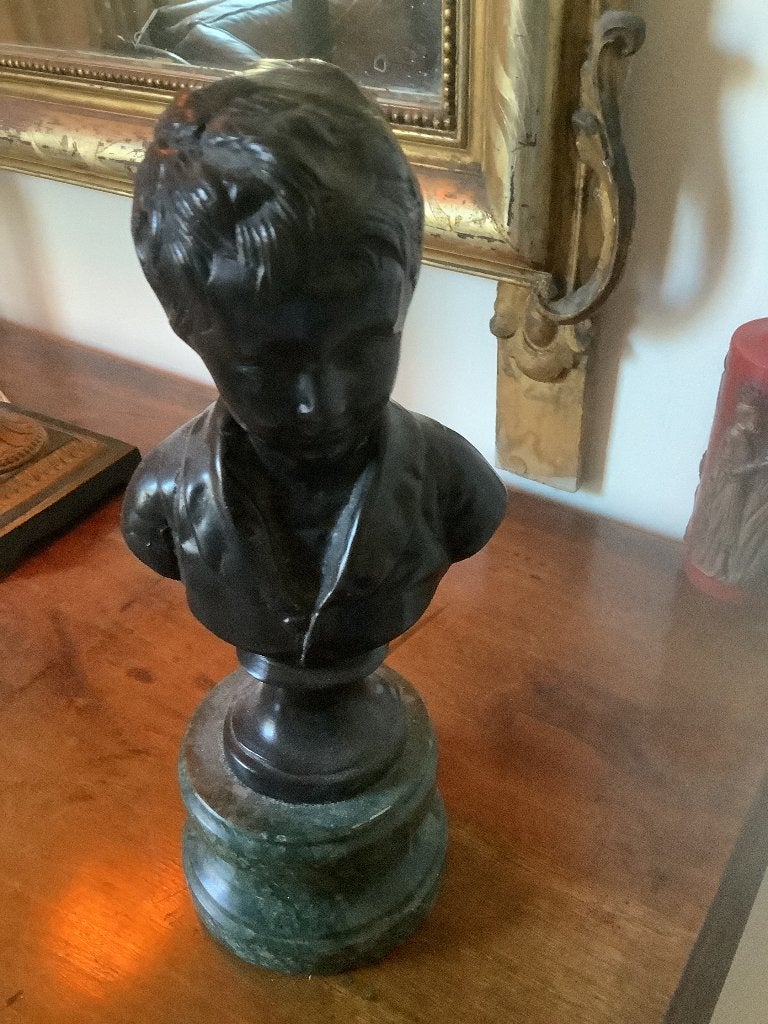 Jongetje op marmer voet, Antiek en Kunst, Ophalen of Verzenden